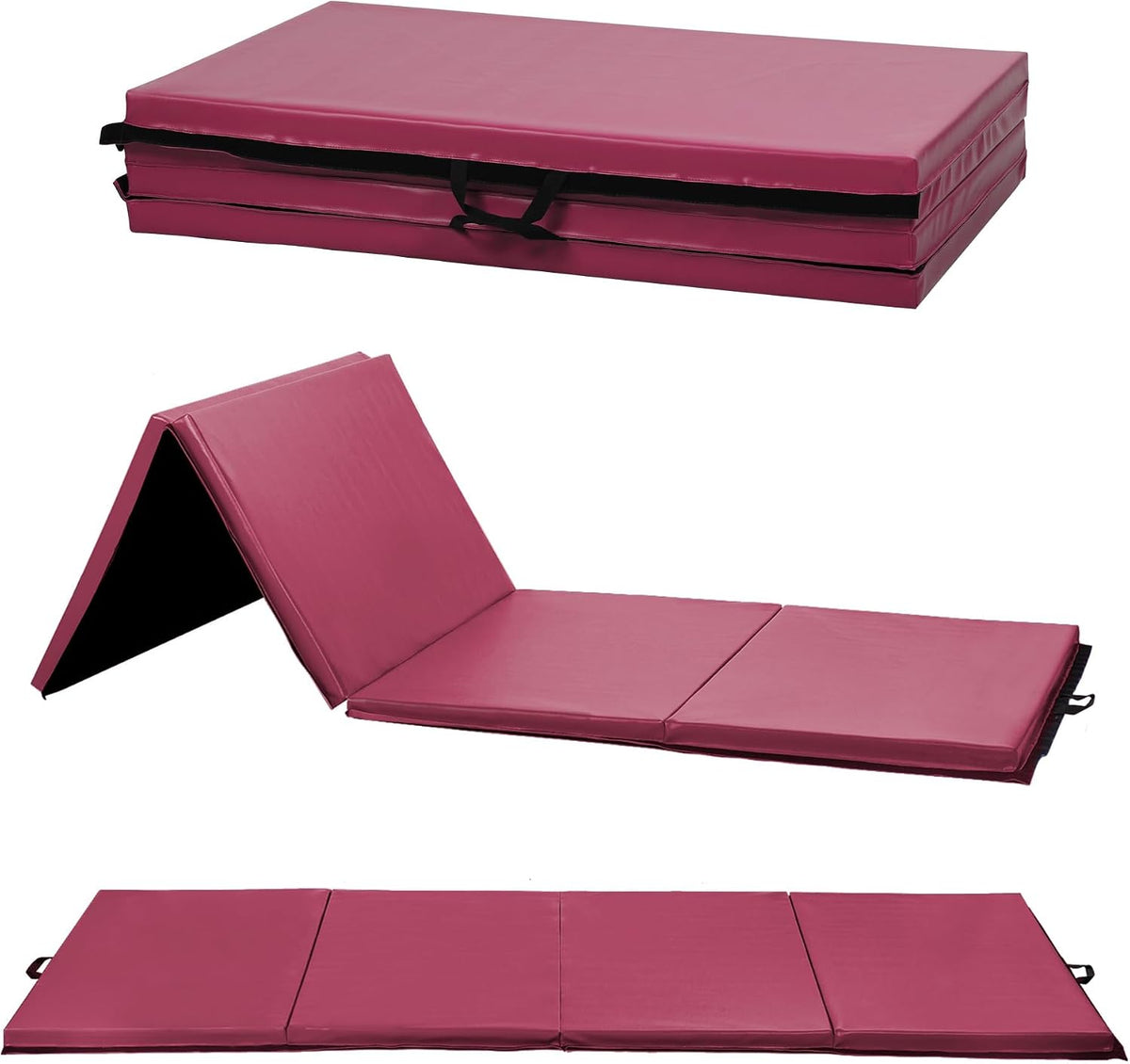 Yoga Mat Thick 2 Inch Workout Flooring for Home Gym - Exercise, Gymnastics, Tumbling, Pilates, Dance Equipment - Foldable Foam Play Mat for Kids and Adults