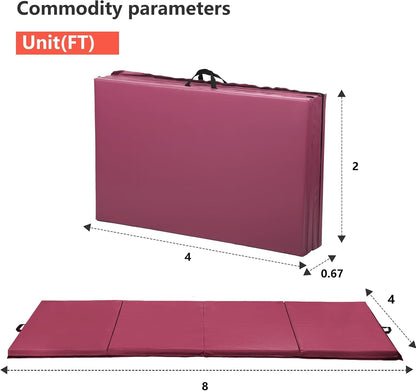 Yoga Mat Thick 2 Inch Workout Flooring for Home Gym - Exercise, Gymnastics, Tumbling, Pilates, Dance Equipment - Foldable Foam Play Mat for Kids and Adults