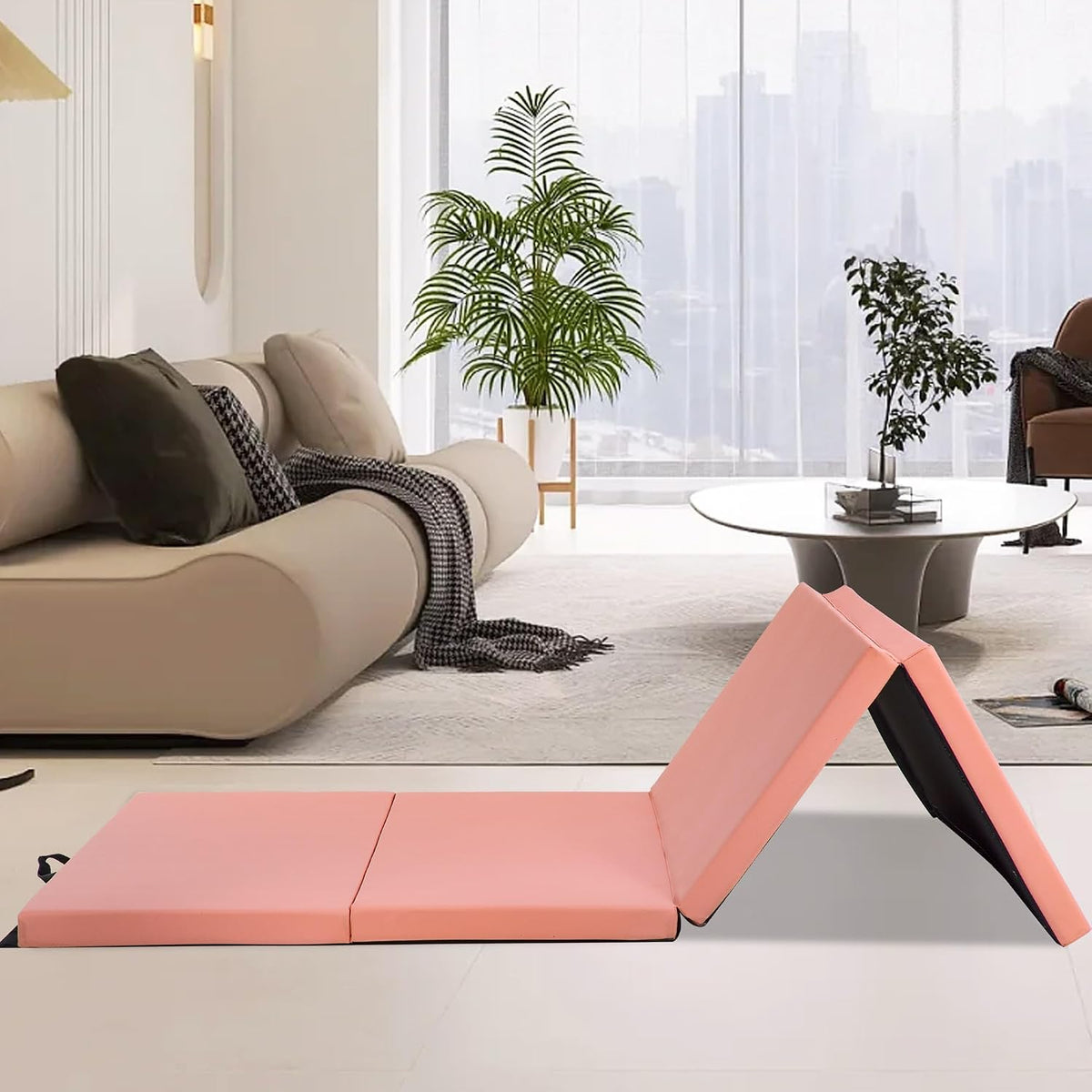 Yoga Mat Thick 2 Inch Workout Flooring for Home Gym - Exercise, Gymnastics, Tumbling, Pilates, Dance Equipment - Foldable Foam Play Mat for Kids and Adults