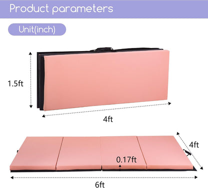 Yoga Mat Thick 2 Inch Workout Flooring for Home Gym - Exercise, Gymnastics, Tumbling, Pilates, Dance Equipment - Foldable Foam Play Mat for Kids and Adults