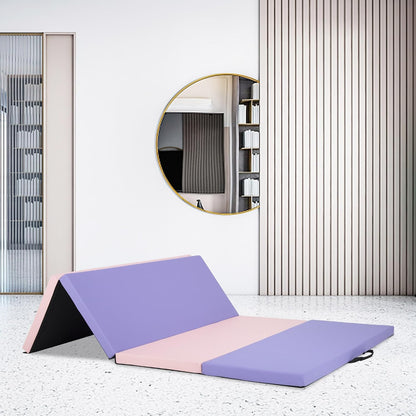 Yoga Mat Thick 2 Inch Workout Flooring for Home Gym - Exercise, Gymnastics, Tumbling, Pilates, Dance Equipment - Foldable Foam Play Mat for Kids and Adults