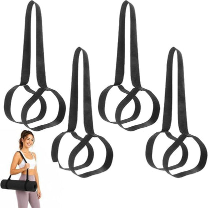 4pcs Yoga Mat Straps for Carrying, Adjustable Non-Slip Sling 31 Inch Yoga Mat Carrying Straps