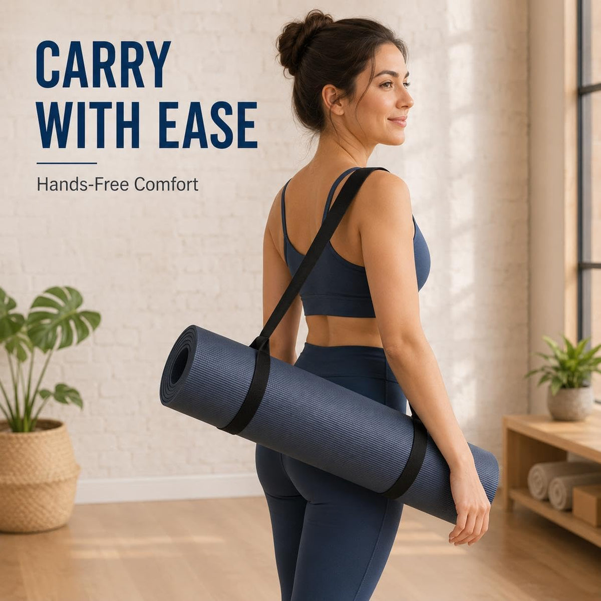 4pcs Yoga Mat Straps for Carrying, Adjustable Non-Slip Sling 31 Inch Yoga Mat Carrying Straps