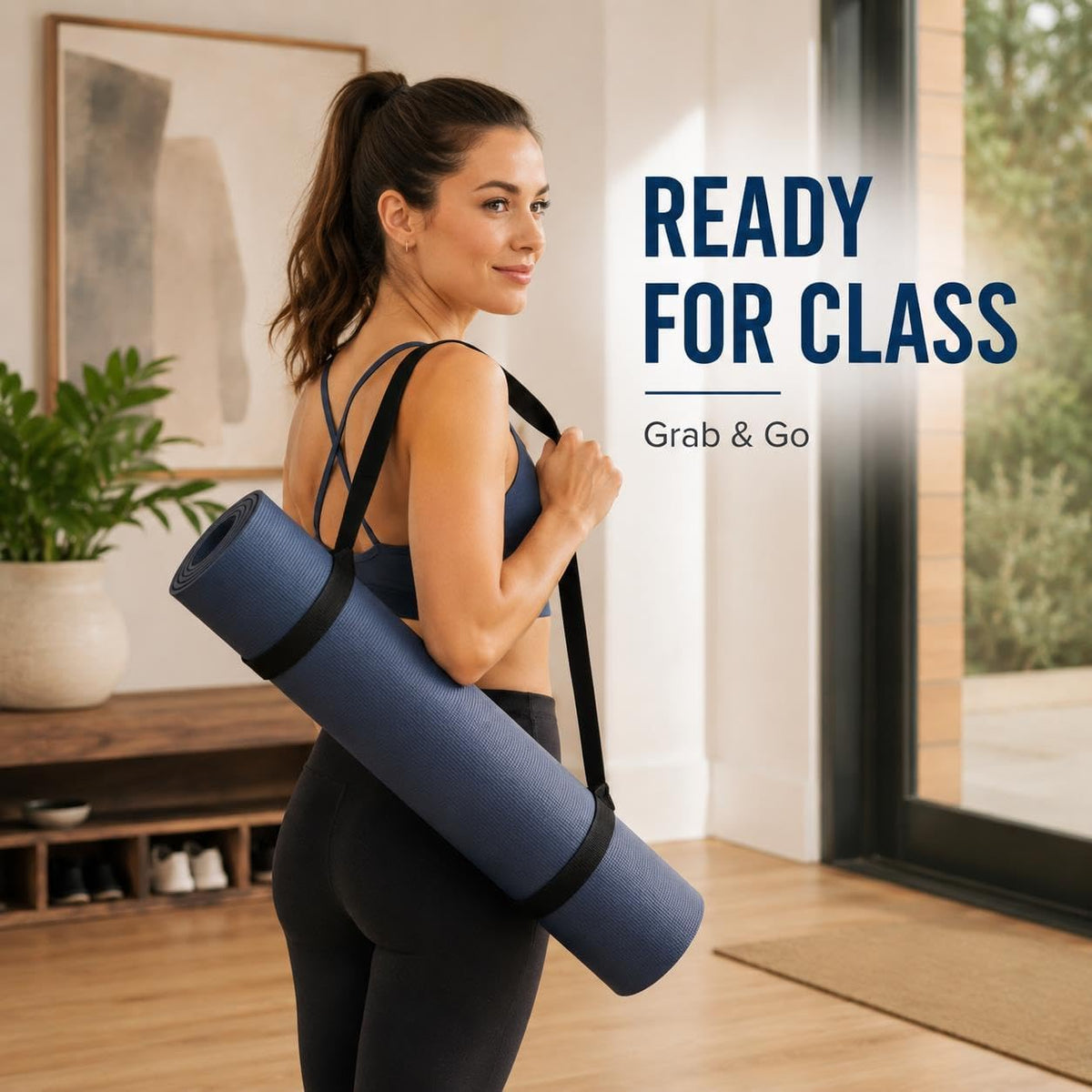 4pcs Yoga Mat Straps for Carrying, Adjustable Non-Slip Sling 31 Inch Yoga Mat Carrying Straps