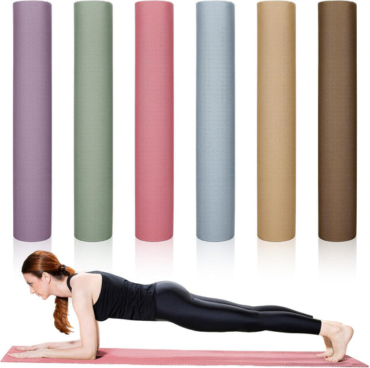6 Pack Yoga Mats Bulk 68x24 Inches Non Slip 4 mm Thick