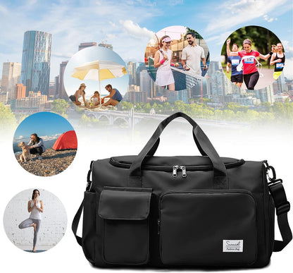 Gym Bag with Shoe Compartment, Sports Duffle Bag for Women, Pink