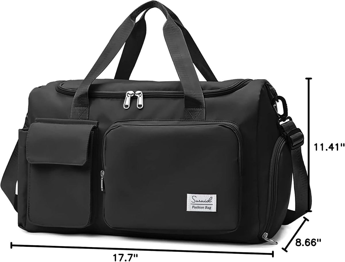 Gym Bag with Shoe Compartment, Sports Duffle Bag for Women, Pink