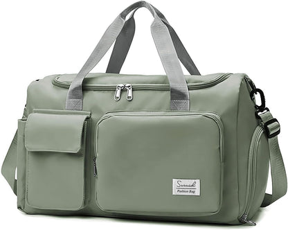 Gym Bag with Shoe Compartment, Sports Duffle Bag for Women, Pink