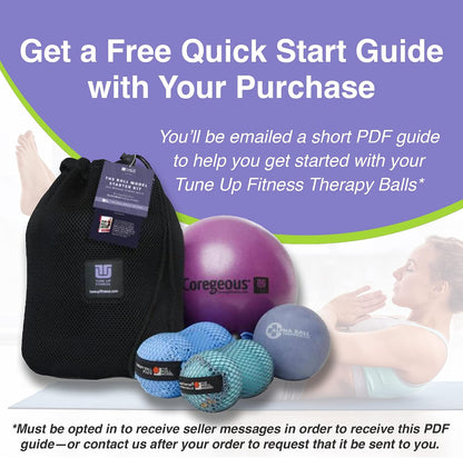 YOGA TUNE UP® Therapy Balls in Tote - Massage Balls for Trigger Point, Pressure Point & Myofascial Release - Use as Single or Peanut Ball for Pain Relief & Relaxation (Aqua Blue)