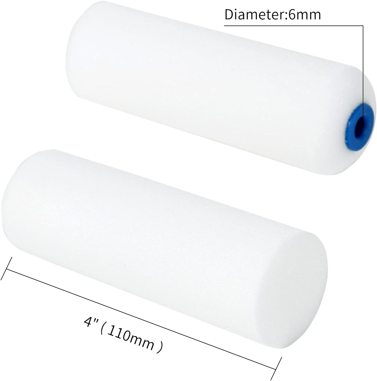 4 Inch Foam Paint Roller Covers, 10-Pack for Cabinets & Doors