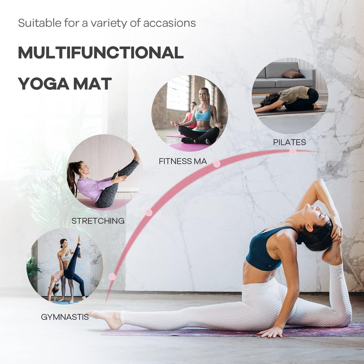 4 Pannel Folding Exercise Mat, 2 Inch Thick Gymnastics Mat 8’x4’, Gym Mat with Carrying Handles for MMA Yoga Stretching Gymnastics and Home Gym