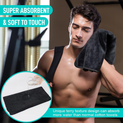 Microfiber Gym Towels, Workout Sweat Towel 16x32In
