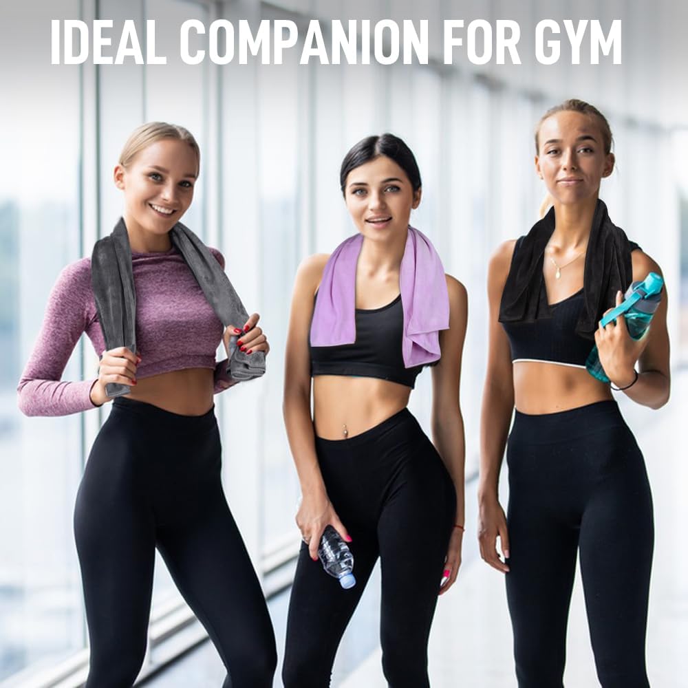 Microfiber Gym Towels, Workout Sweat Towel 16x32In