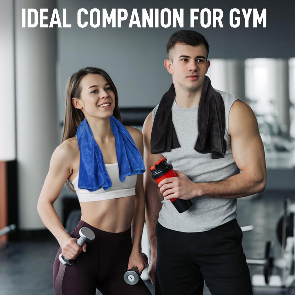 Microfiber Gym Towels, Workout Sweat Towel 16x32In