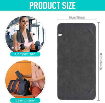 Microfiber Gym Towels, Workout Sweat Towel 16x32In