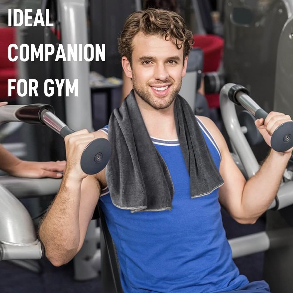Microfiber Gym Towels, Workout Sweat Towel 16x32In