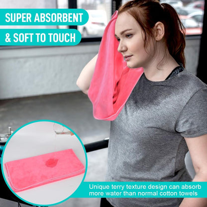 Microfiber Gym Towels, Workout Sweat Towel 16x32In