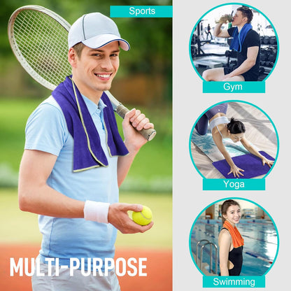 Microfiber Gym Towels, Workout Sweat Towel 16x32In