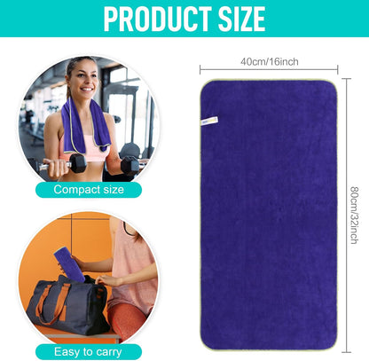 Microfiber Gym Towels, Workout Sweat Towel 16x32In