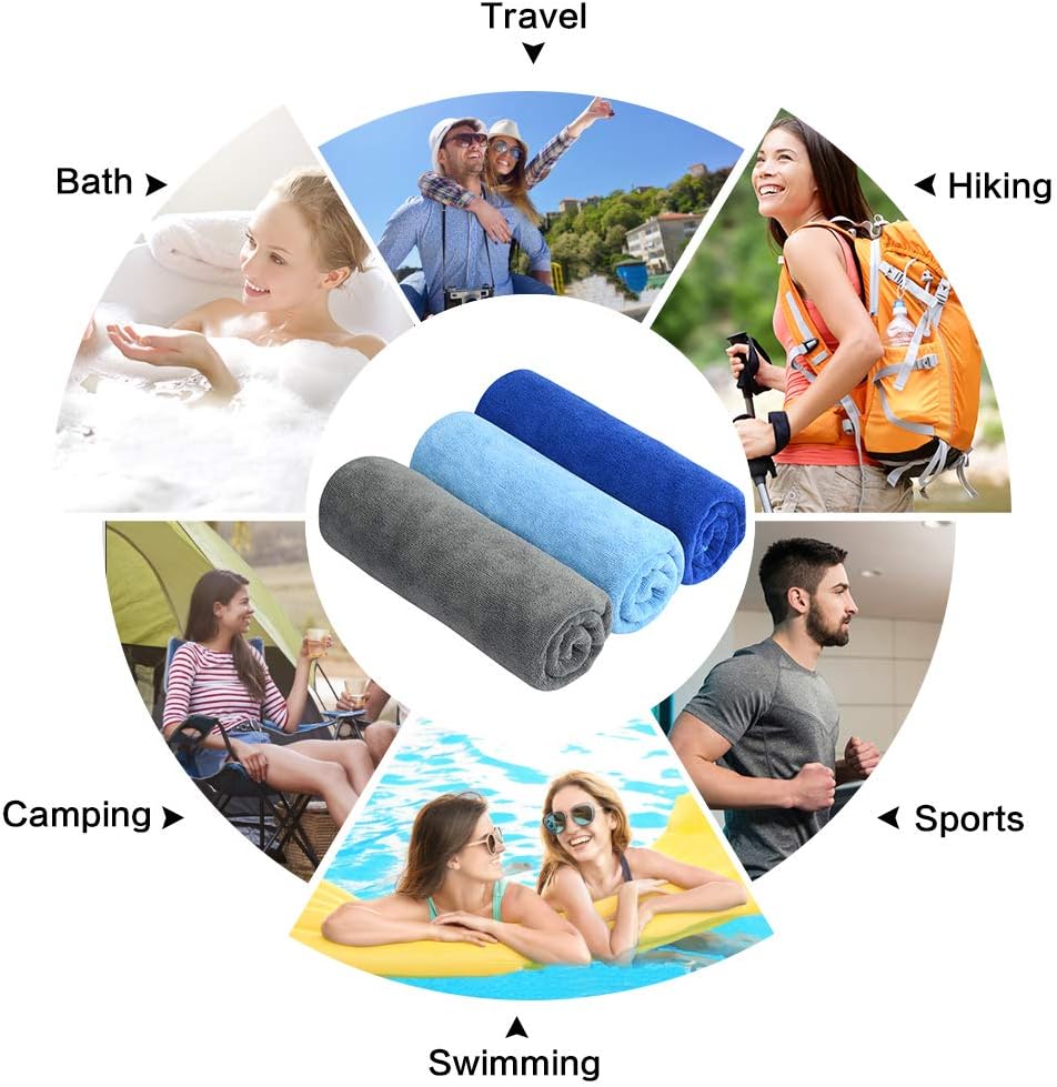 Microfiber Gym Towels, Workout Sweat Towel 16x32In