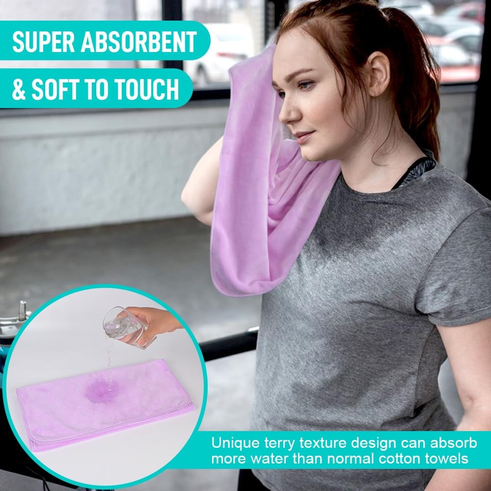 Microfiber Gym Towels, Workout Sweat Towel 16x32In