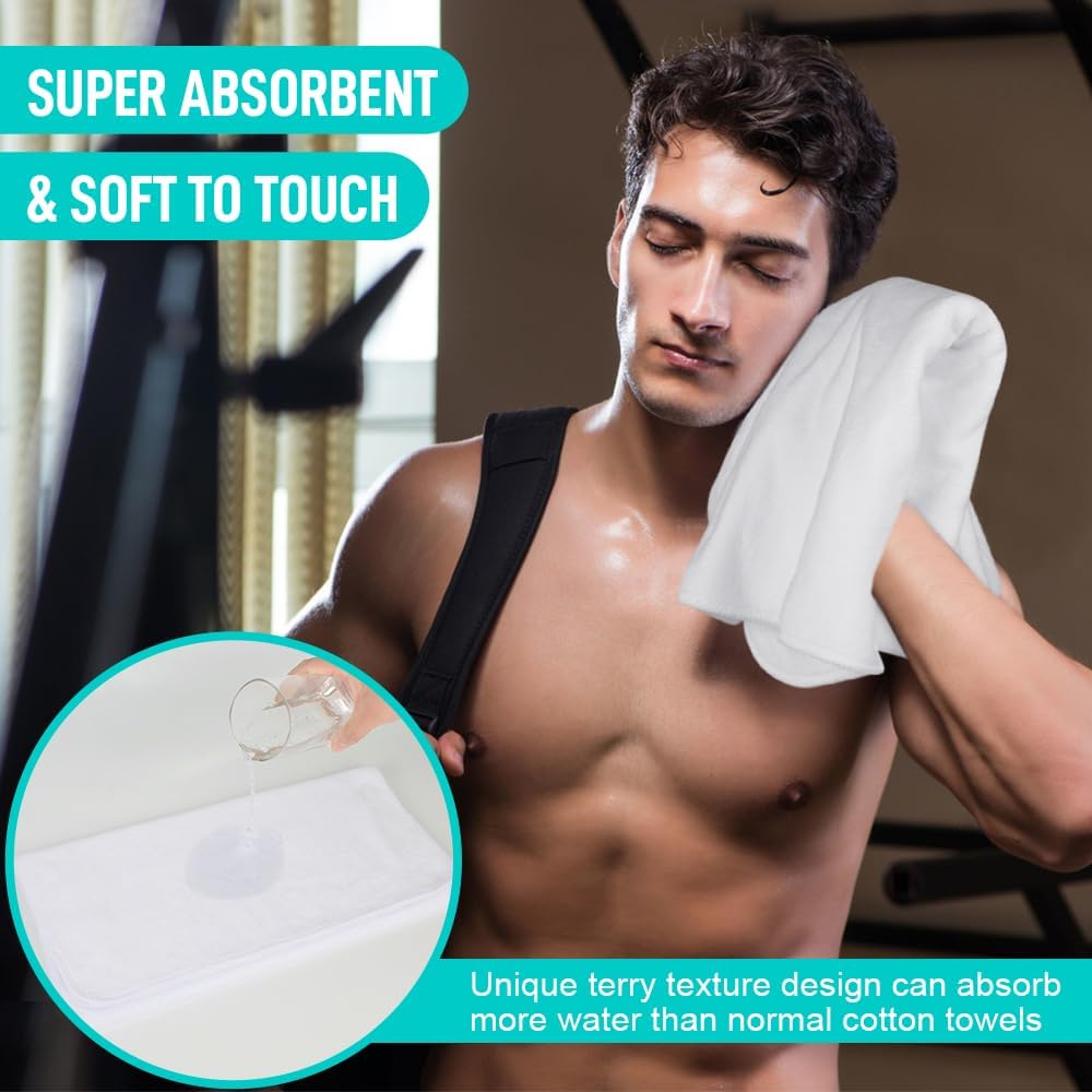 Microfiber Gym Towels, Workout Sweat Towel 16x32In