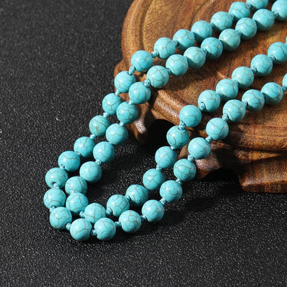 108 Mala Prayer Beads Necklace Natural Stones Meditation Yoga Jewery 108 Hand Knotted Japa Mala Beaded Long Tassel Necklace with Tree of Life Pendant for Men and Women