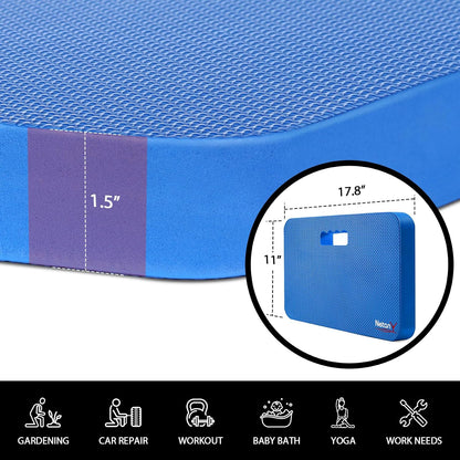 Extra Thick Kneeling Pad for Gardening, Comfortable Knee Pad Cushion, Extra Large Foam Kneeler Mat for Gardening, Baby Bath, Work, Exercise & Yoga, Mechanic, 17.8 x 11 x 1.5 in, Blue