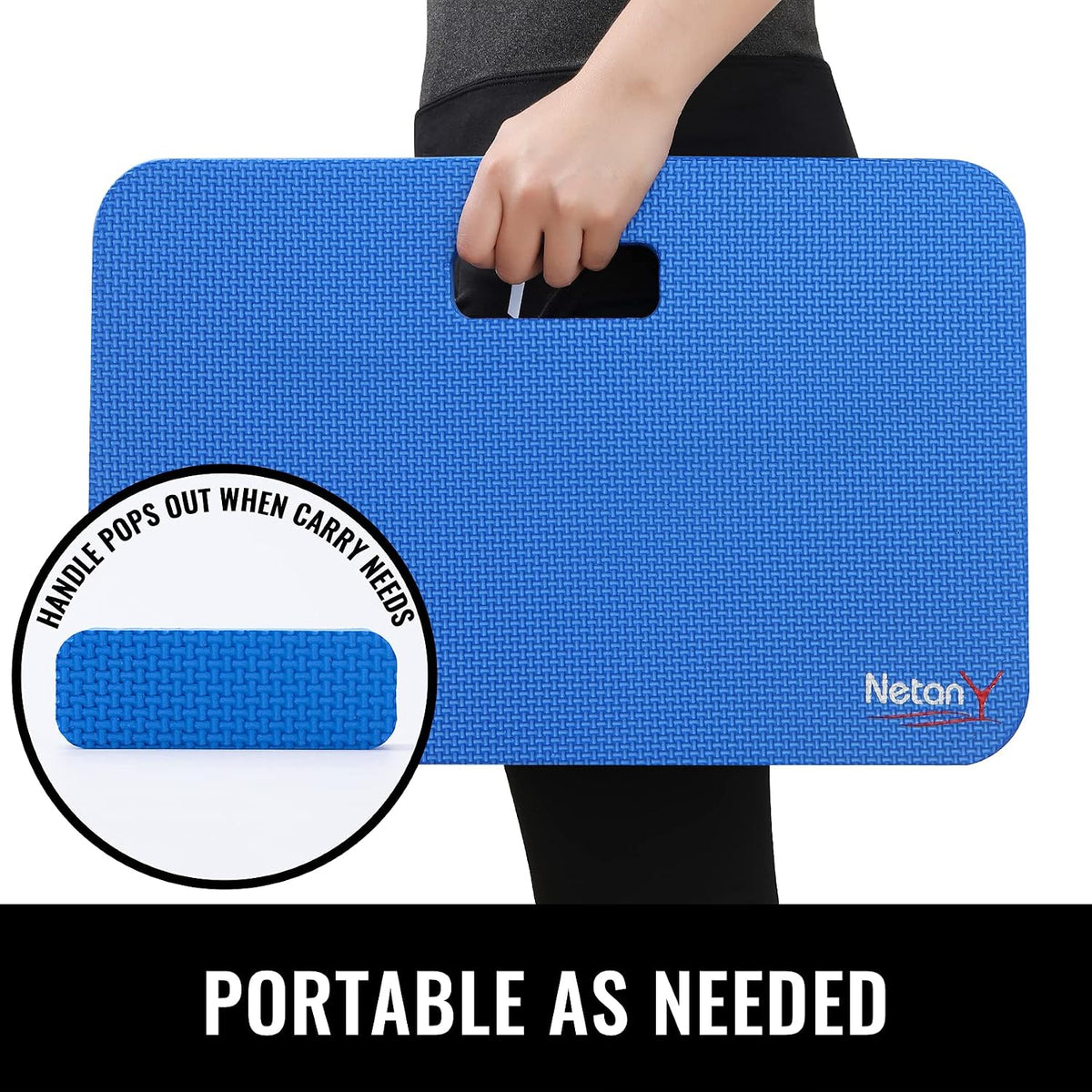 Extra Thick Kneeling Pad for Gardening, Comfortable Knee Pad Cushion, Extra Large Foam Kneeler Mat for Gardening, Baby Bath, Work, Exercise & Yoga, Mechanic, 17.8 x 11 x 1.5 in, Blue