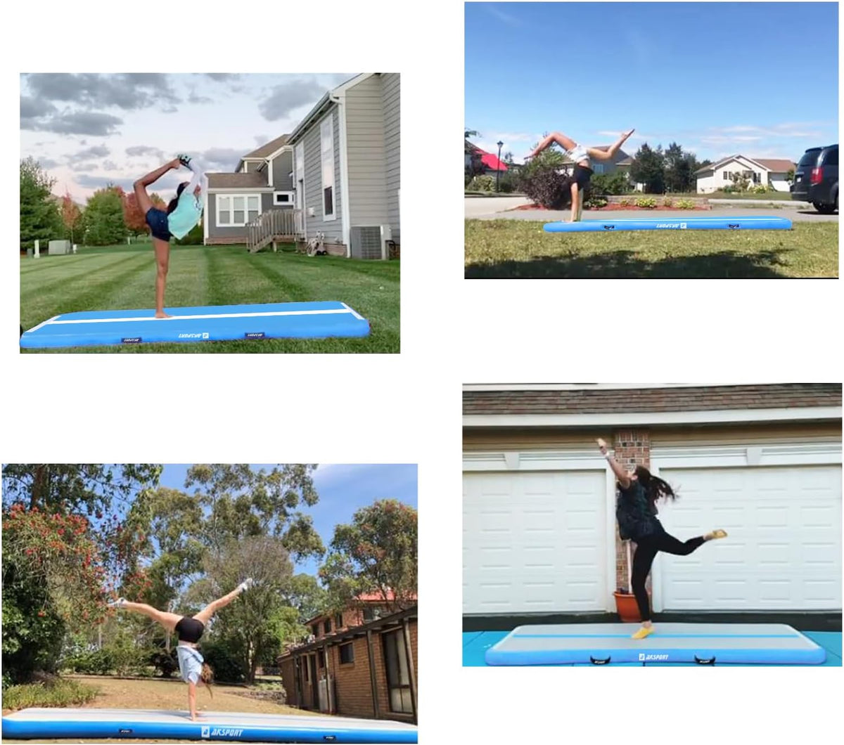 Gymnastics Air Mat Tumble Track Tumbling Mat Inflatable Floor Mats with Air Pump for Home Use/Tumble/Gym/Training/Cheerleading/Parkour/Beach/Park/Water