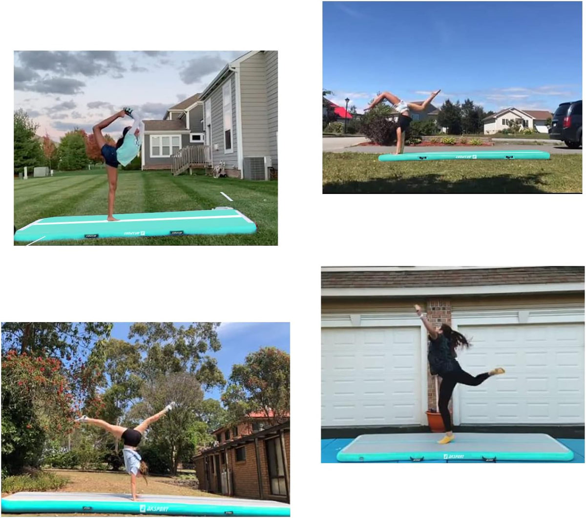 Gymnastics Air Mat Tumble Track Tumbling Mat Inflatable Floor Mats with Air Pump for Home Use/Tumble/Gym/Training/Cheerleading/Parkour/Beach/Park/Water
