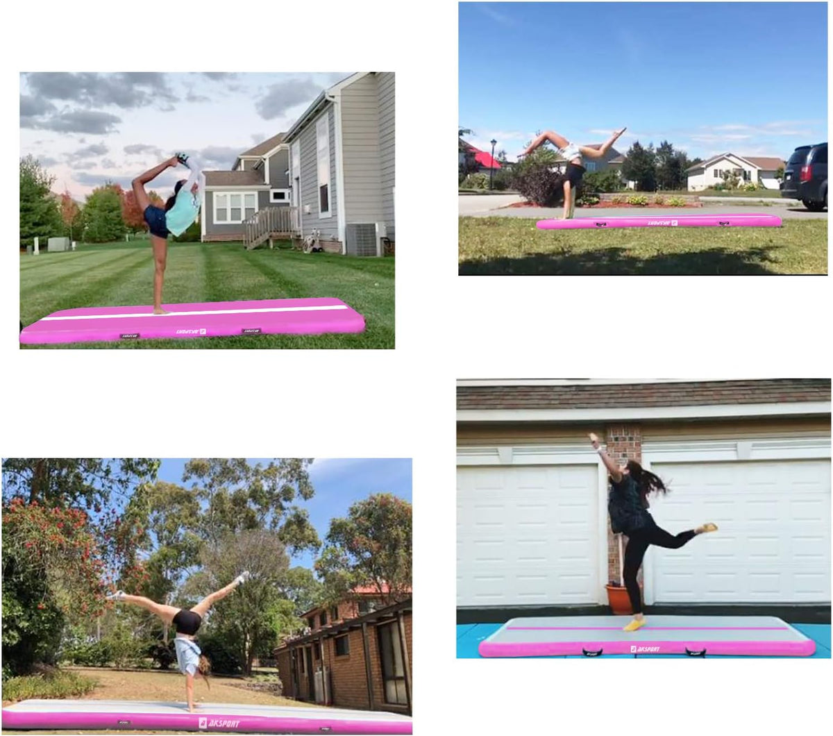 Gymnastics Air Mat Tumble Track Tumbling Mat Inflatable Floor Mats with Air Pump for Home Use/Tumble/Gym/Training/Cheerleading/Parkour/Beach/Park/Water