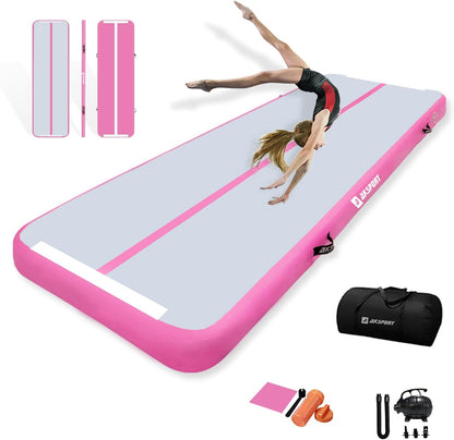 Gymnastics Air Mat Tumble Track Tumbling Mat Inflatable Floor Mats with Air Pump for Home Use/Tumble/Gym/Training/Cheerleading/Parkour/Beach/Park/Water
