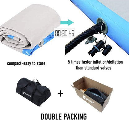 Gymnastics Air Mat Tumble Track Tumbling Mat Inflatable Floor Mats with Air Pump for Home Use/Tumble/Gym/Training/Cheerleading/Parkour/Beach/Park/Water