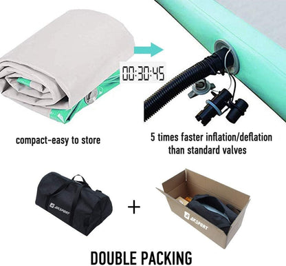 Gymnastics Air Mat Tumble Track Tumbling Mat Inflatable Floor Mats with Air Pump for Home Use/Tumble/Gym/Training/Cheerleading/Parkour/Beach/Park/Water