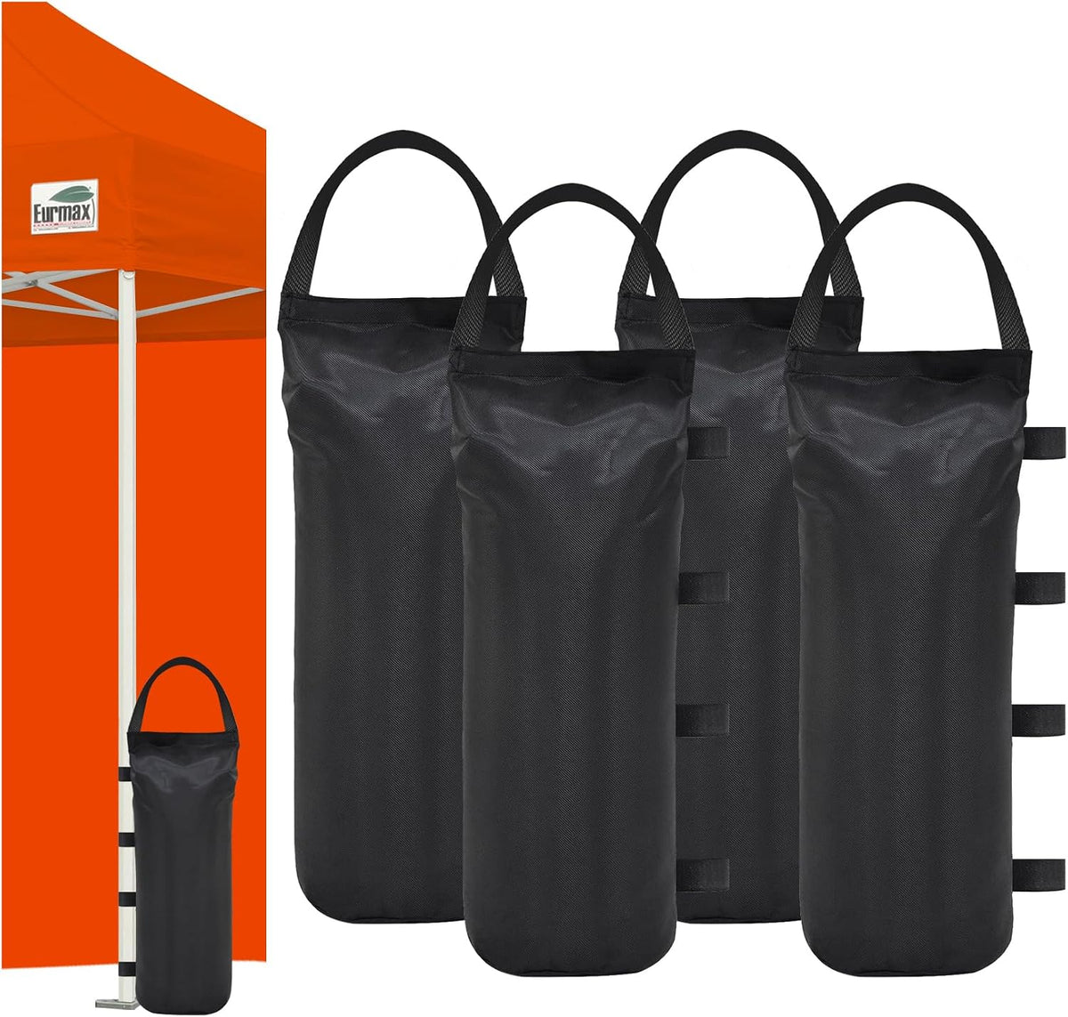 USA 4-Pack Universal Canopy Weights, Secure Wind Protection to Prevent Tipping, Easy Wrap-Around Installation Heavy Duty Sandbags (Without Sand), Fits All Instant Shelter Legs,Blue