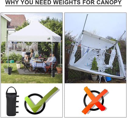 USA 4-Pack Universal Canopy Weights, Secure Wind Protection to Prevent Tipping, Easy Wrap-Around Installation Heavy Duty Sandbags (Without Sand), Fits All Instant Shelter Legs,Blue