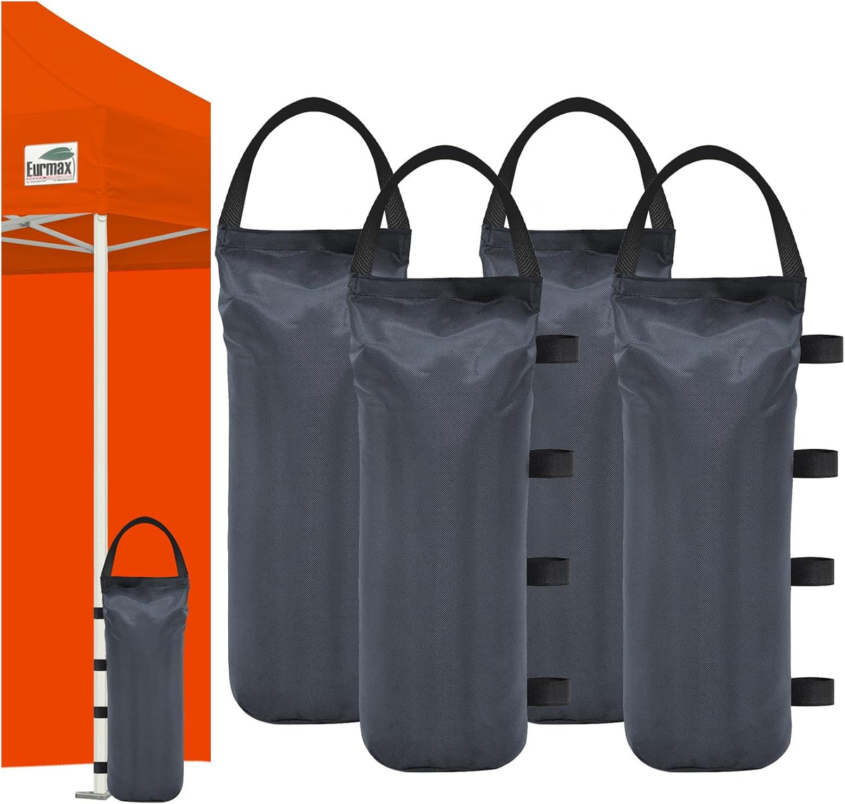 USA 4-Pack Universal Canopy Weights, Secure Wind Protection to Prevent Tipping, Easy Wrap-Around Installation Heavy Duty Sandbags (Without Sand), Fits All Instant Shelter Legs,Blue