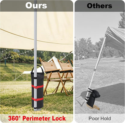 USA 4-Pack Universal Canopy Weights, Secure Wind Protection to Prevent Tipping, Easy Wrap-Around Installation Heavy Duty Sandbags (Without Sand), Fits All Instant Shelter Legs,Blue
