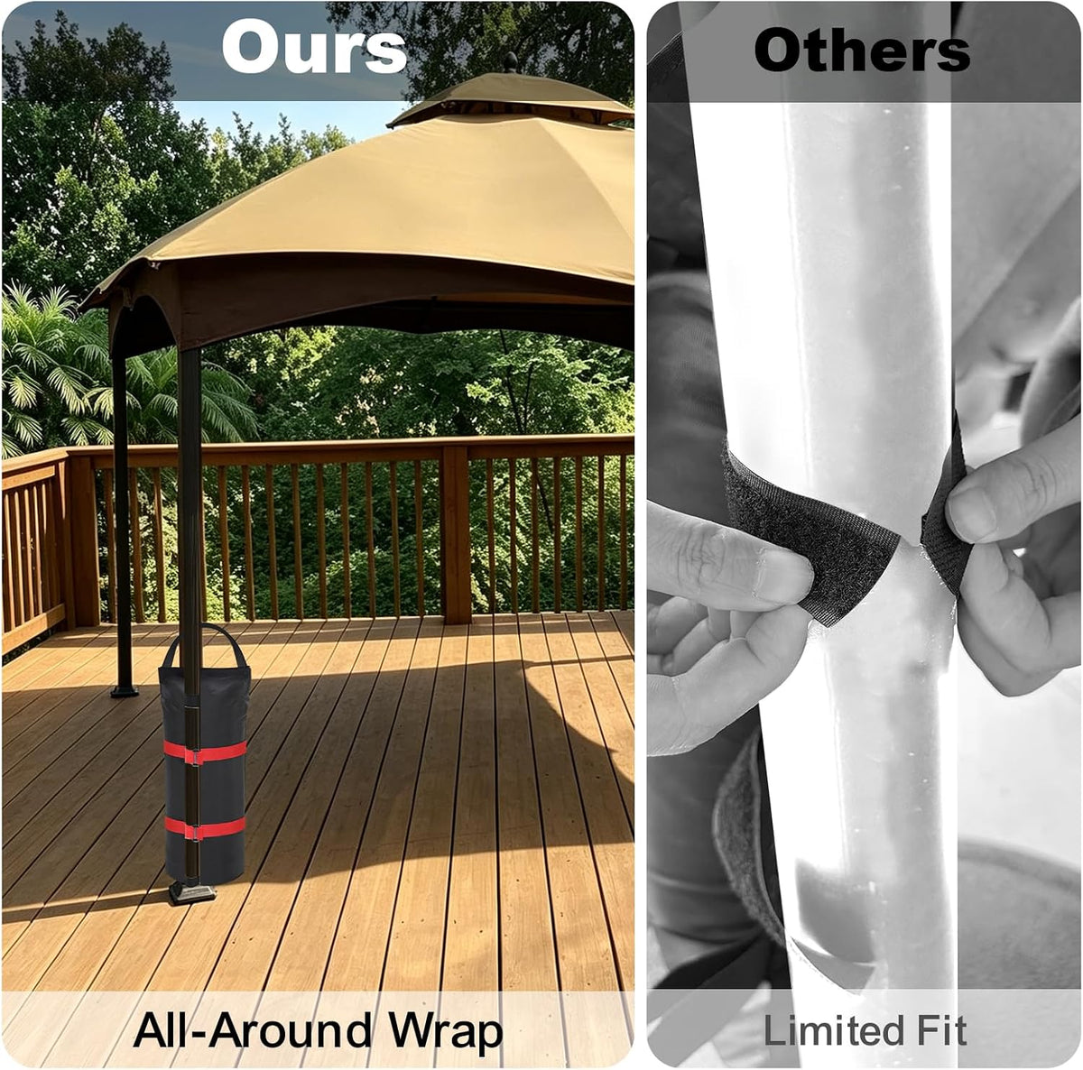 USA 4-Pack Universal Canopy Weights, Secure Wind Protection to Prevent Tipping, Easy Wrap-Around Installation Heavy Duty Sandbags (Without Sand), Fits All Instant Shelter Legs,Blue