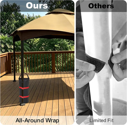 USA 4-Pack Universal Canopy Weights, Secure Wind Protection to Prevent Tipping, Easy Wrap-Around Installation Heavy Duty Sandbags (Without Sand), Fits All Instant Shelter Legs,Blue