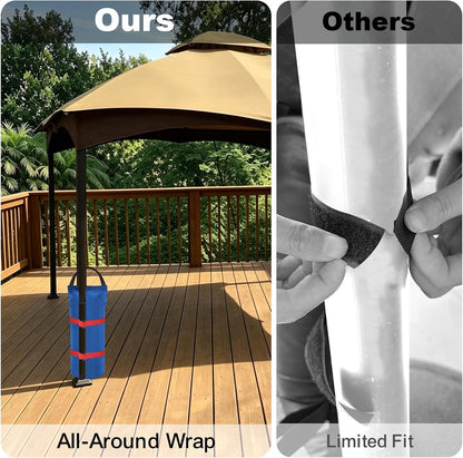 USA 4-Pack Universal Canopy Weights, Secure Wind Protection to Prevent Tipping, Easy Wrap-Around Installation Heavy Duty Sandbags (Without Sand), Fits All Instant Shelter Legs,Blue