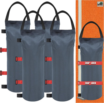 USA 4-Pack Universal Canopy Weights, Secure Wind Protection to Prevent Tipping, Easy Wrap-Around Installation Heavy Duty Sandbags (Without Sand), Fits All Instant Shelter Legs,Blue