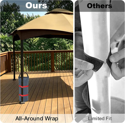 USA 4-Pack Universal Canopy Weights, Secure Wind Protection to Prevent Tipping, Easy Wrap-Around Installation Heavy Duty Sandbags (Without Sand), Fits All Instant Shelter Legs,Blue