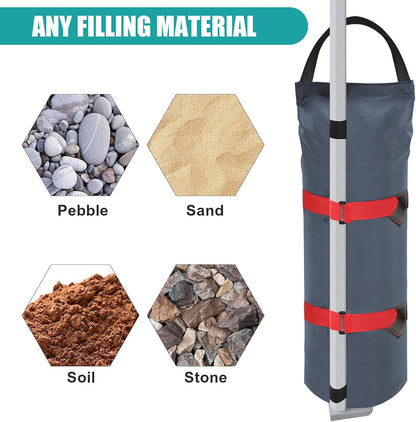 USA 4-Pack Universal Canopy Weights, Secure Wind Protection to Prevent Tipping, Easy Wrap-Around Installation Heavy Duty Sandbags (Without Sand), Fits All Instant Shelter Legs,Blue