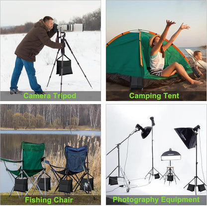 USA 4-Pack Universal Canopy Weights, Secure Wind Protection to Prevent Tipping, Easy Wrap-Around Installation Heavy Duty Sandbags (Without Sand), Fits All Instant Shelter Legs,Blue