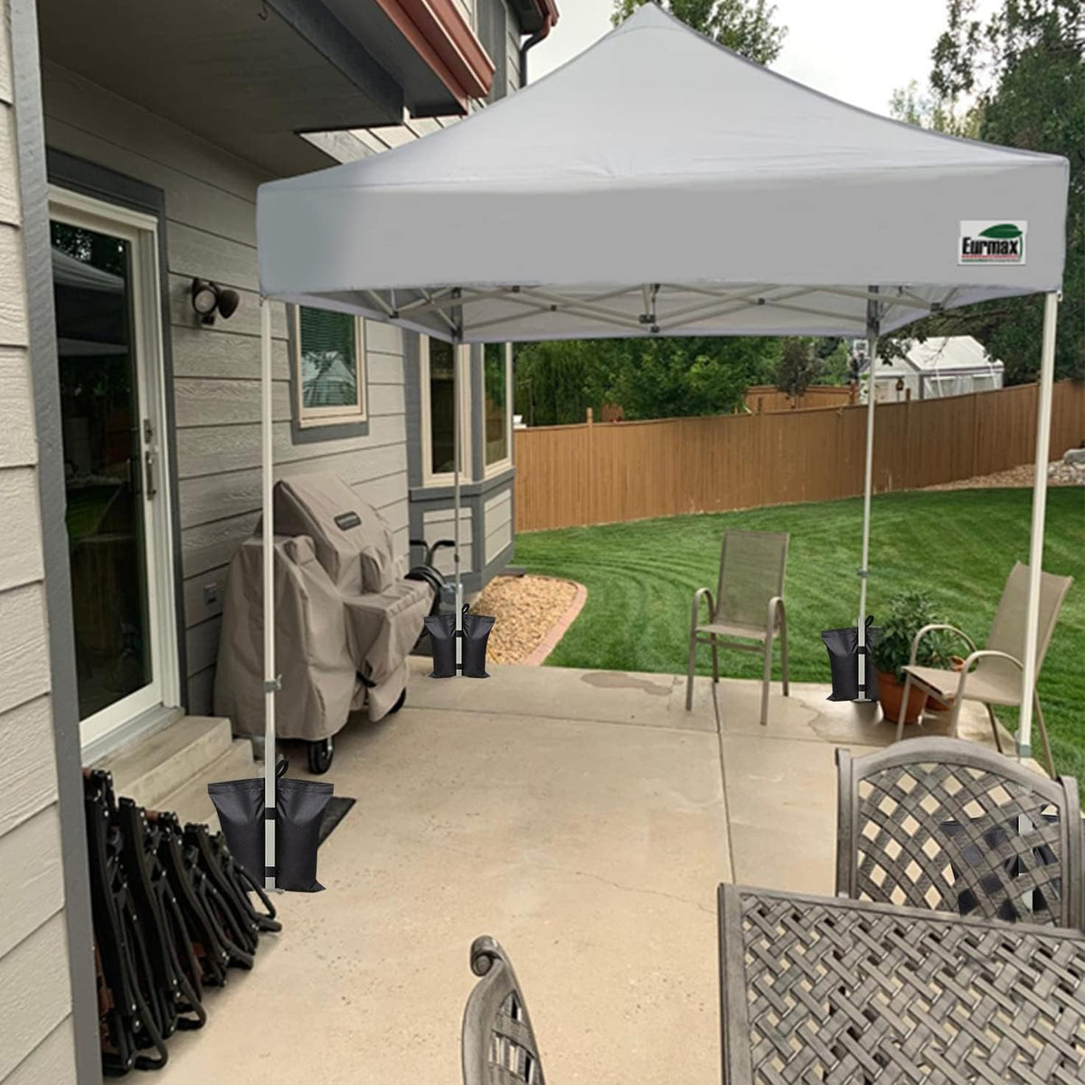 USA 4-Pack Universal Canopy Weights, Secure Wind Protection to Prevent Tipping, Easy Wrap-Around Installation Heavy Duty Sandbags (Without Sand), Fits All Instant Shelter Legs,Blue