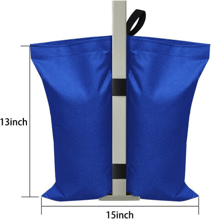 USA 4-Pack Universal Canopy Weights, Secure Wind Protection to Prevent Tipping, Easy Wrap-Around Installation Heavy Duty Sandbags (Without Sand), Fits All Instant Shelter Legs,Blue