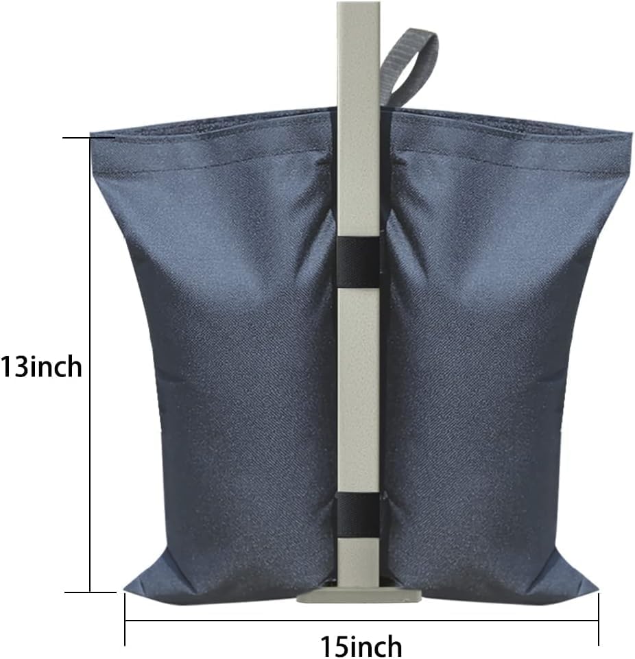 USA 4-Pack Universal Canopy Weights, Secure Wind Protection to Prevent Tipping, Easy Wrap-Around Installation Heavy Duty Sandbags (Without Sand), Fits All Instant Shelter Legs,Blue