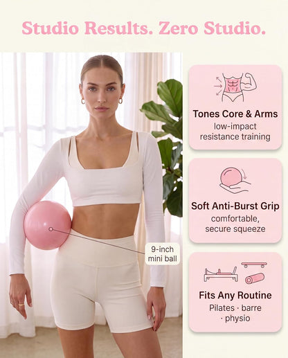 Complete Pilates Kit – 16 Piece Pink Ring, Ball, Socks, Bands & Weights Set